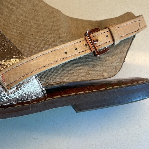 Sz9.5 Sam Edelman Cream/Copper Leather 2 strap with adj ankle strap EUC - Picture 11 of 13